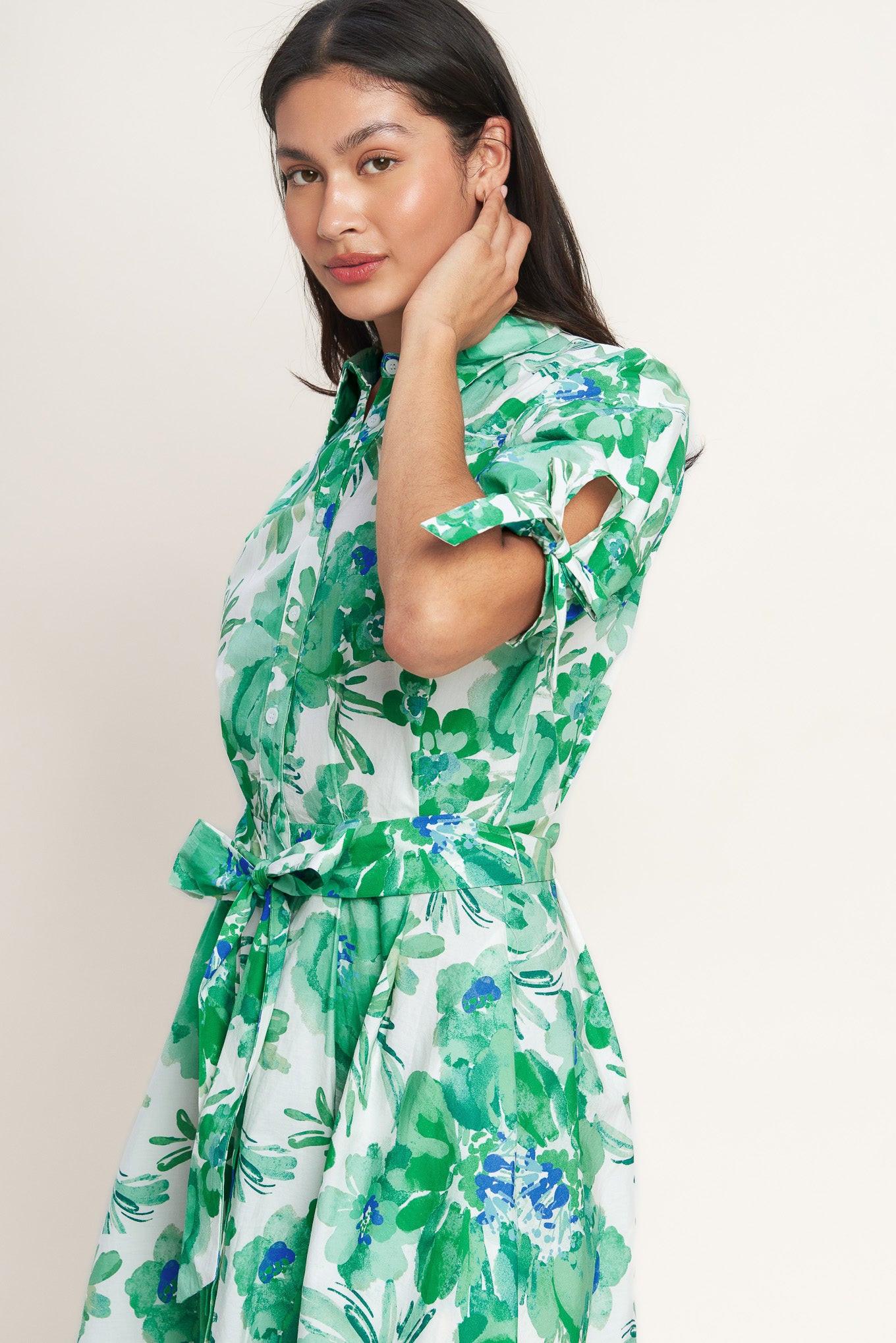 SIMPLY IN BLOOM WOVEN MIDI SHIRT DRESS l FLYING TOMATO – Flying Tomato