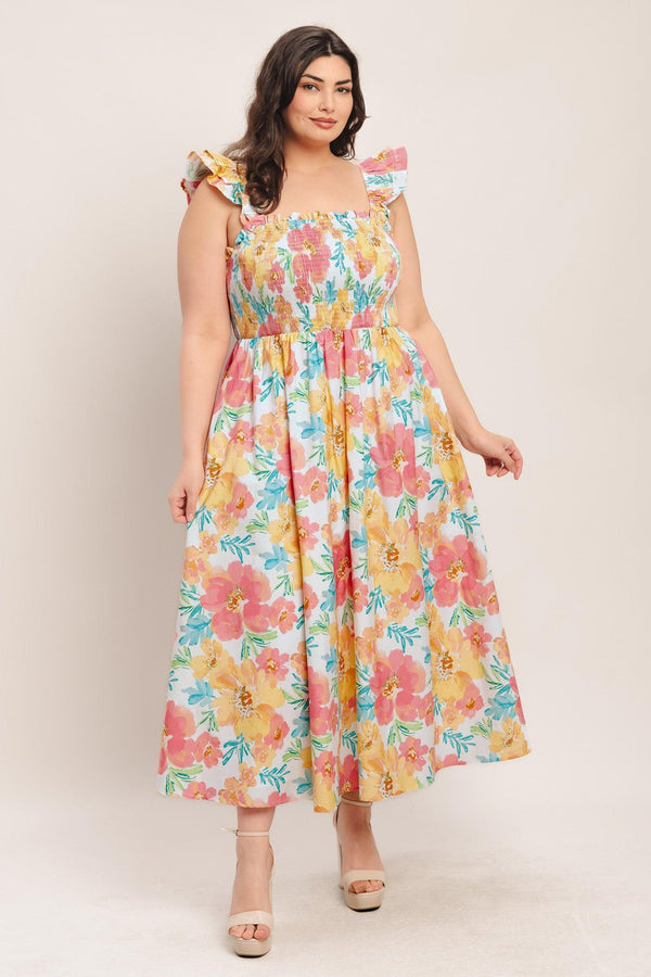 SOFT SUNSHINE WOVEN MIDI DRESS - Flying Tomato - DRESSES - Flying Tomato