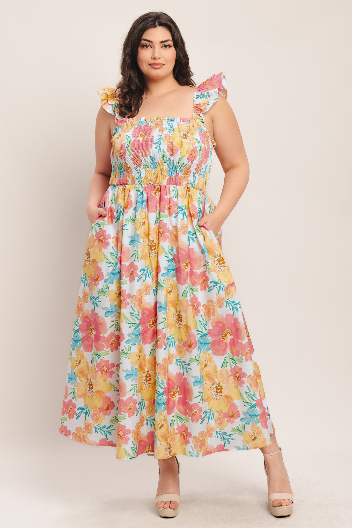 SOFT SUNSHINE WOVEN MIDI DRESS - Flying Tomato - DRESSES - Flying Tomato