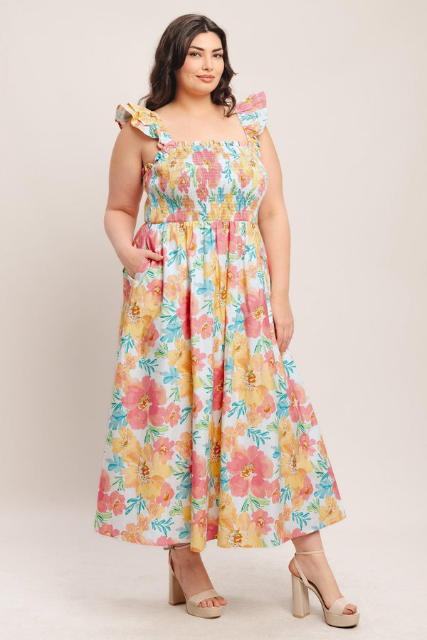 SOFT SUNSHINE WOVEN MIDI DRESS - Flying Tomato - DRESSES - Flying Tomato