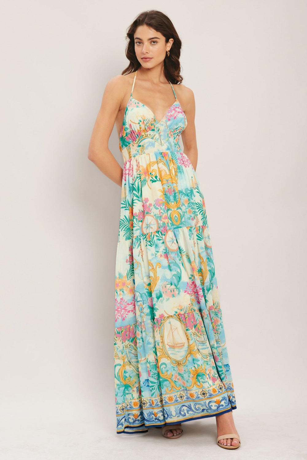 CAPRI SAIL AWAY WOVEN MAXI DRESS.