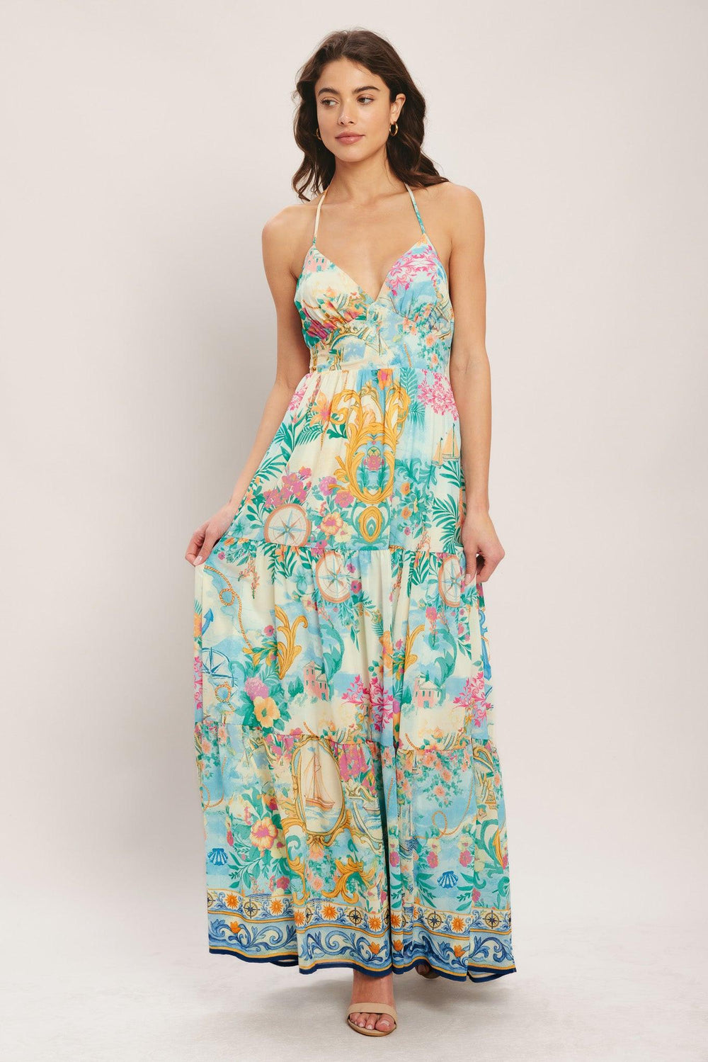 CAPRI SAIL AWAY WOVEN MAXI DRESS.
