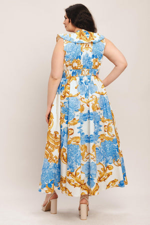 BAROQUE BLOOM WOVEN MIDI DRESS - Flying Tomato - DRESSES - Flying Tomato