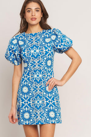 CITY VIBE WOVEN MINI DRESS.