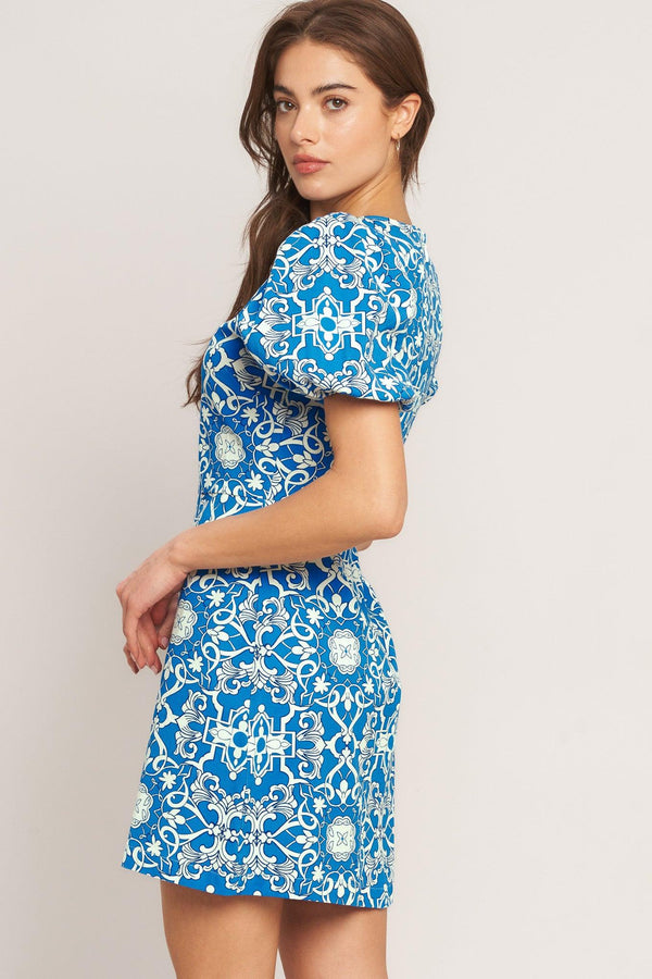 CITY VIBE WOVEN MINI DRESS.