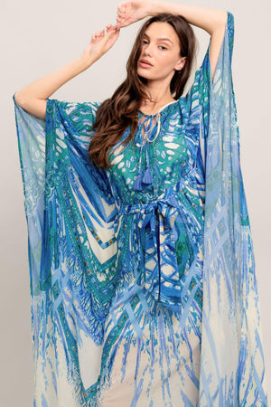 JUST LANDED IN PARADISE WOVEN KAFTAN MAXI DRESS.