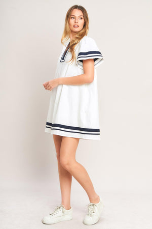 WEEKEND IN THE HAMPTONS WOVEN MINI DRESS.