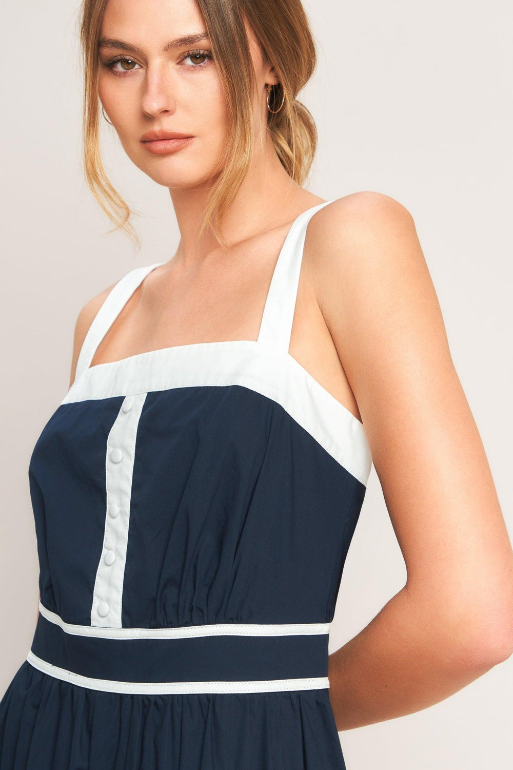PETAL KISS WOVEN MIDI DRESS.