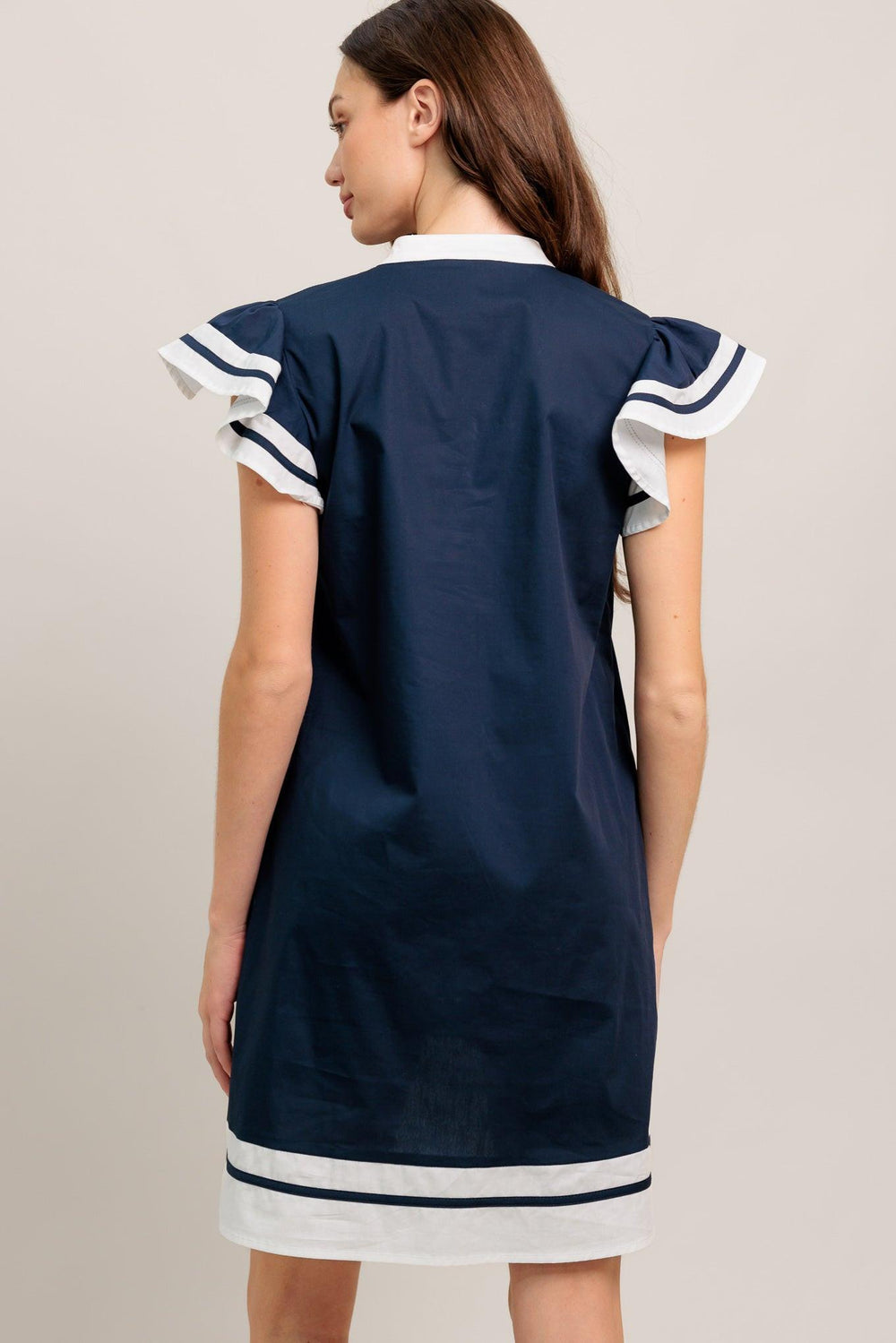 PORTSIDE POLISH WOVEN MINI DRESS.