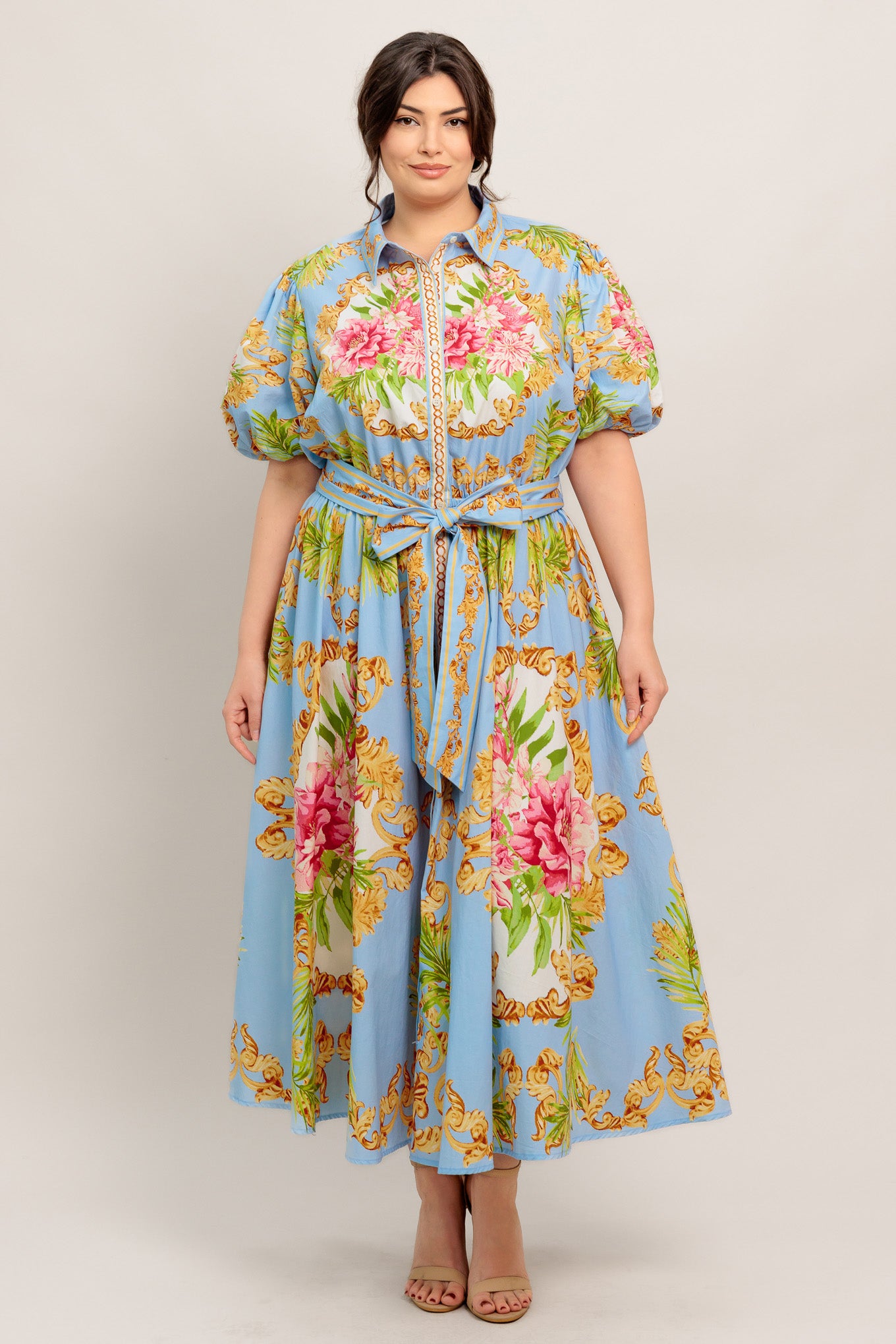 BLUE PALACE WOVEN MIDI DRESS