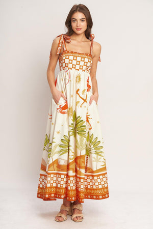 PALM COAST DREAM WOVEN MAXI DRESS.