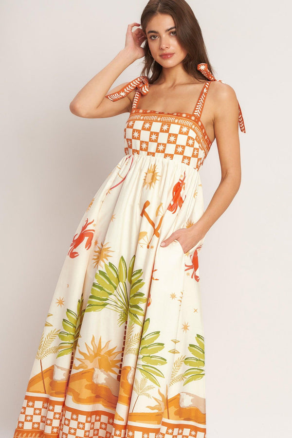 PALM COAST DREAM WOVEN MAXI DRESS.