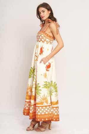 PALM COAST DREAM WOVEN MAXI DRESS.