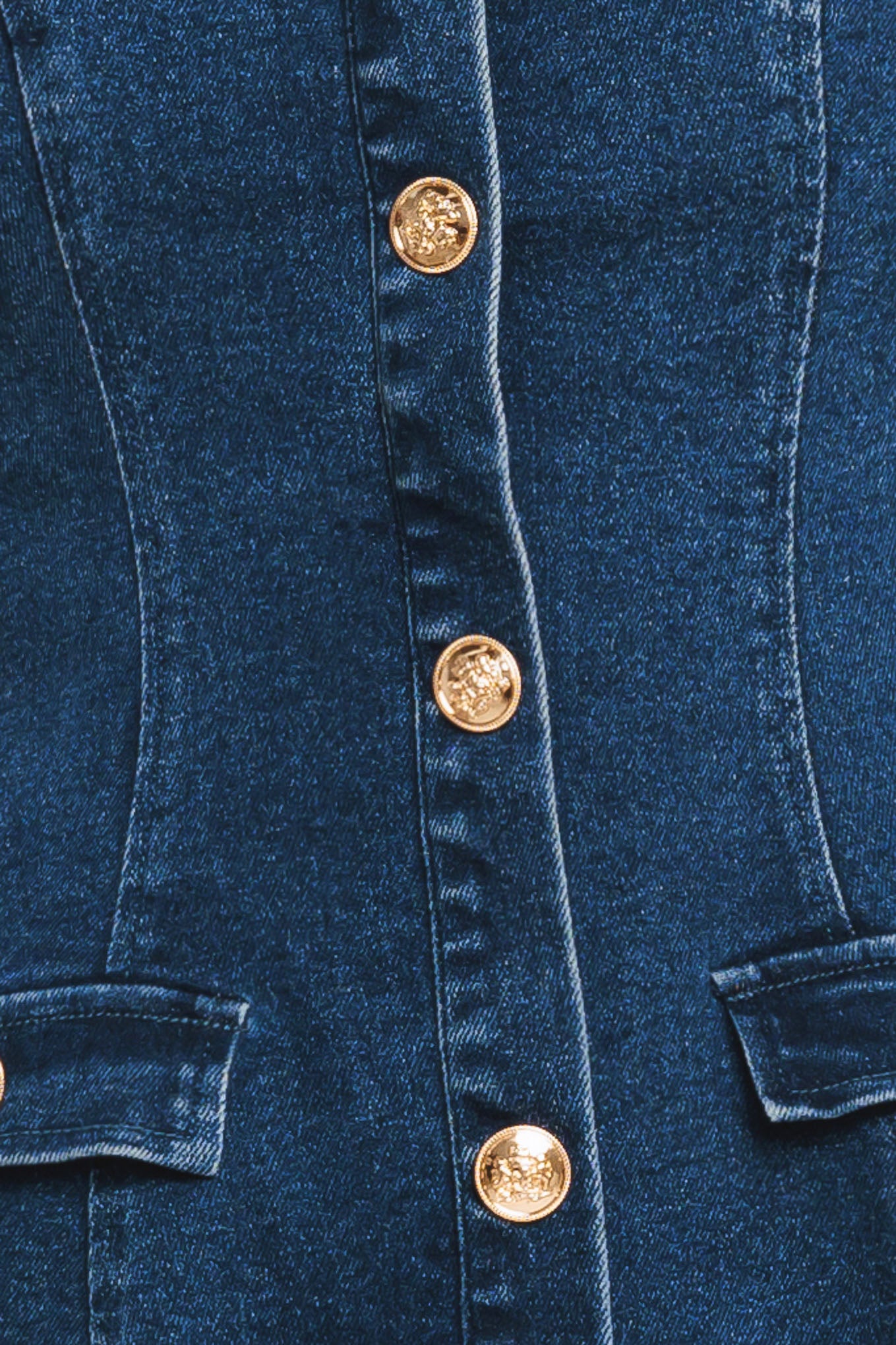 A washed denim mini dress featuring square neckline, sleeveless, button down detail, circle skirt and back zipper closure

Details:

Self: 70% Cotton 28% Polyester 2% Spandex

Size & Fit

-Model is 5`8" And Wearing Size Small
-Measurements Taken From Size Small
-Approx. Length: 34"