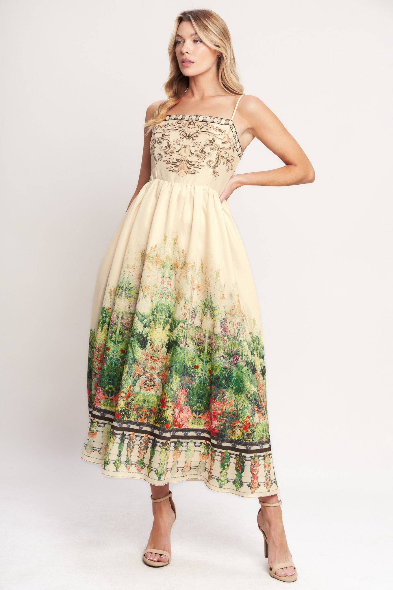 Details:

Self: 100% Polyester

Lining: 100% Polyester

Size & Fit

-Model is 5`8" And Wearing Size Small
-Measurements Taken From Size Small
-Approx. Length: 53"