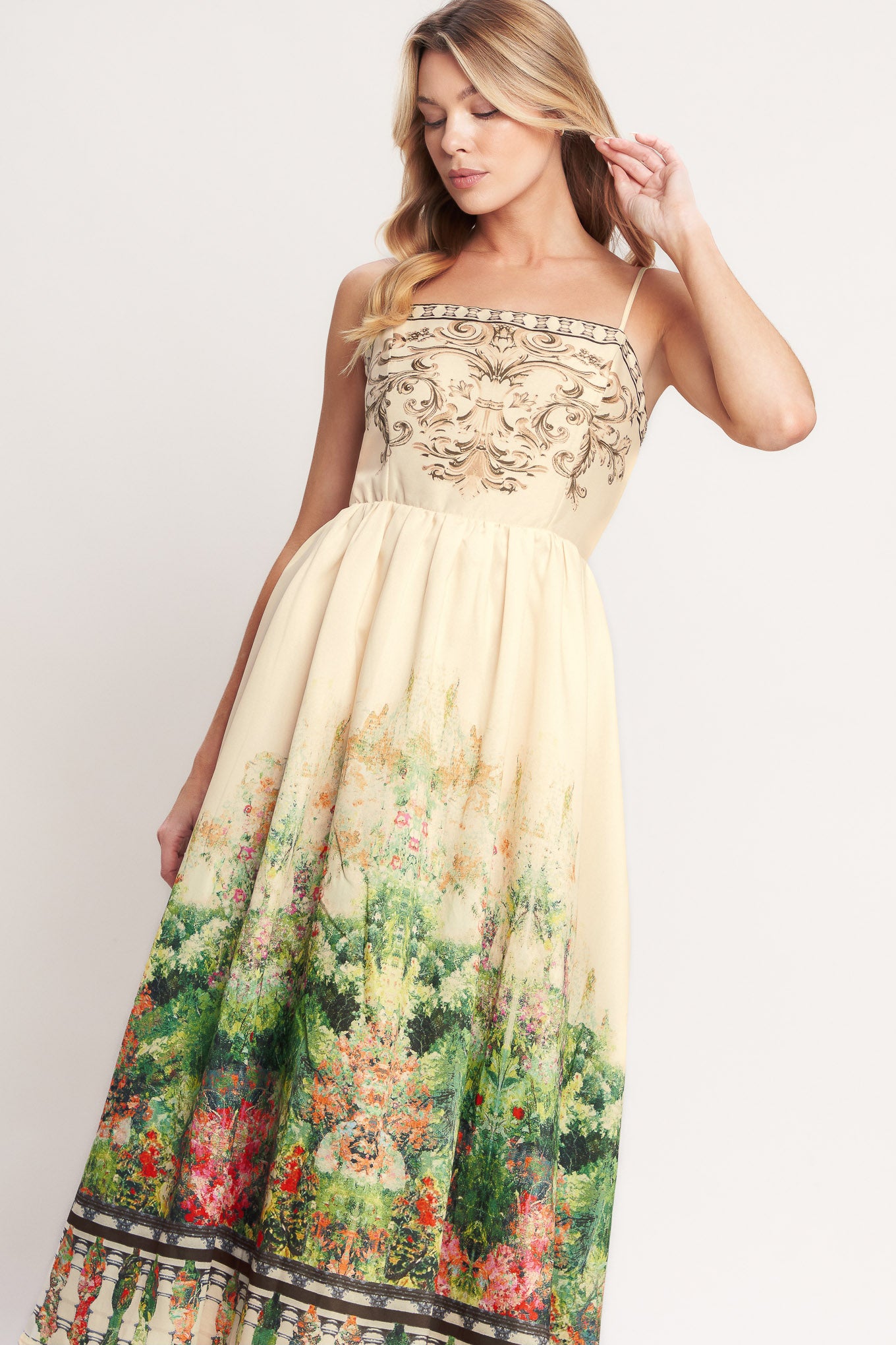 Details:

Self: 100% Polyester

Lining: 100% Polyester

Size & Fit

-Model is 5`8" And Wearing Size Small
-Measurements Taken From Size Small
-Approx. Length: 53"