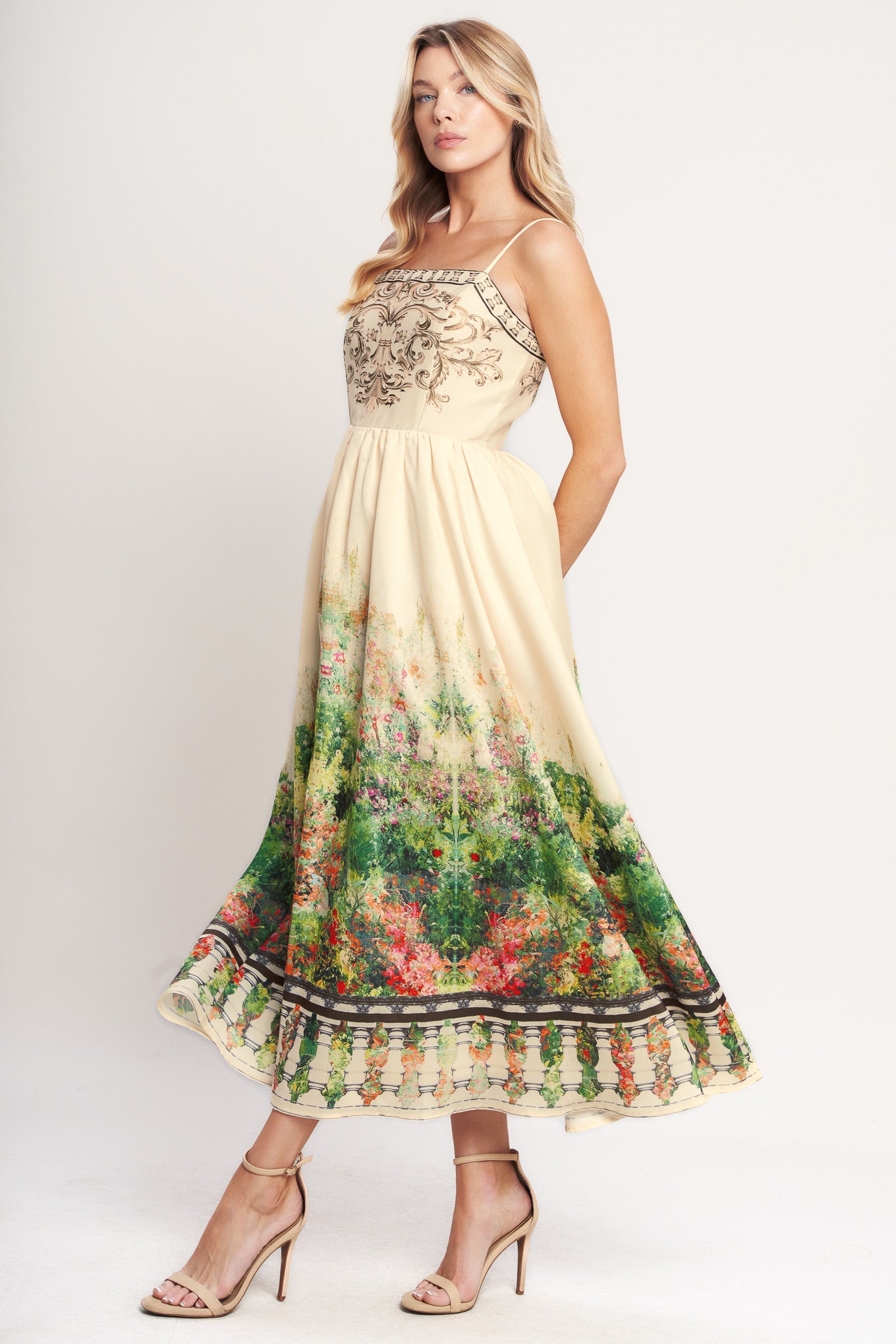 Details:

Self: 100% Polyester

Lining: 100% Polyester

Size & Fit

-Model is 5`8" And Wearing Size Small
-Measurements Taken From Size Small
-Approx. Length: 53"