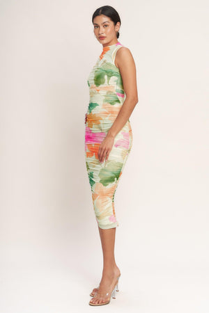 COLORFUL CONFIDENCE POWER MESH MIDI DRESS - Flying Tomato - DRESSES - Flying Tomato
