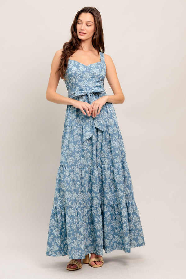 MODERN PRAIRIE BLOOM WOVEN MAXI DRESS.
