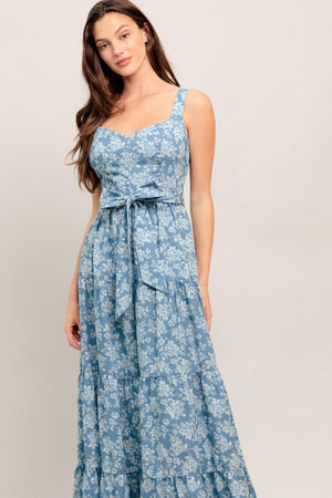 MODERN PRAIRIE BLOOM WOVEN MAXI DRESS.