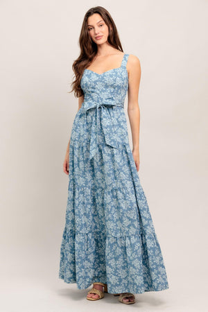 MODERN PRAIRIE BLOOM WOVEN MAXI DRESS.