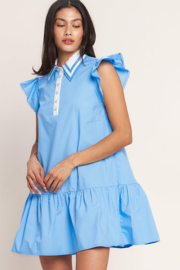SWEET DAYS WOVEN MINI DRESS.