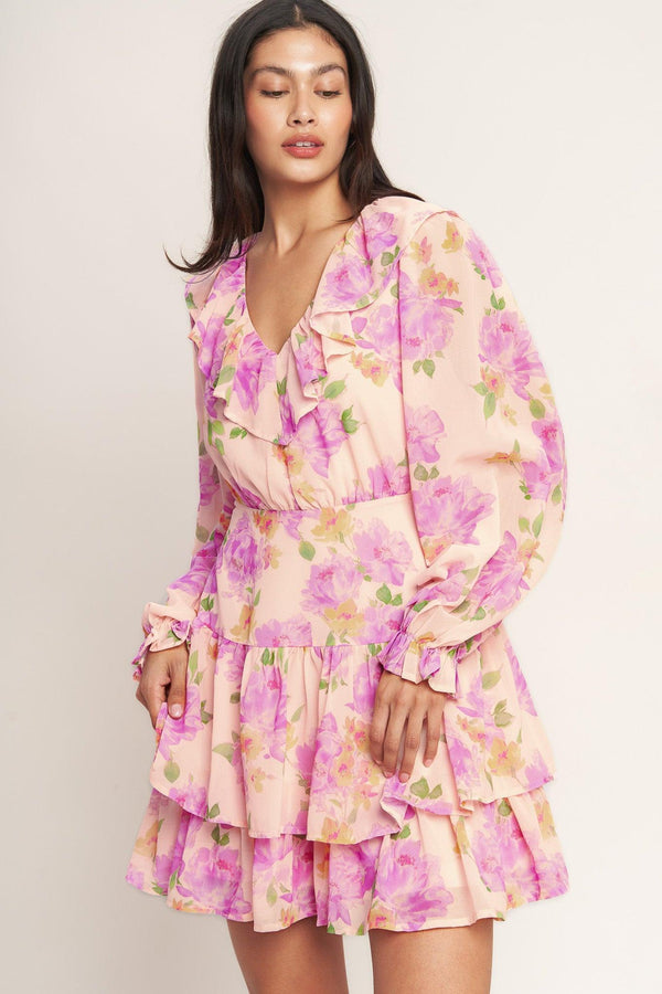 SWEET SERENDIPITY WOVEN MINI DRESS.