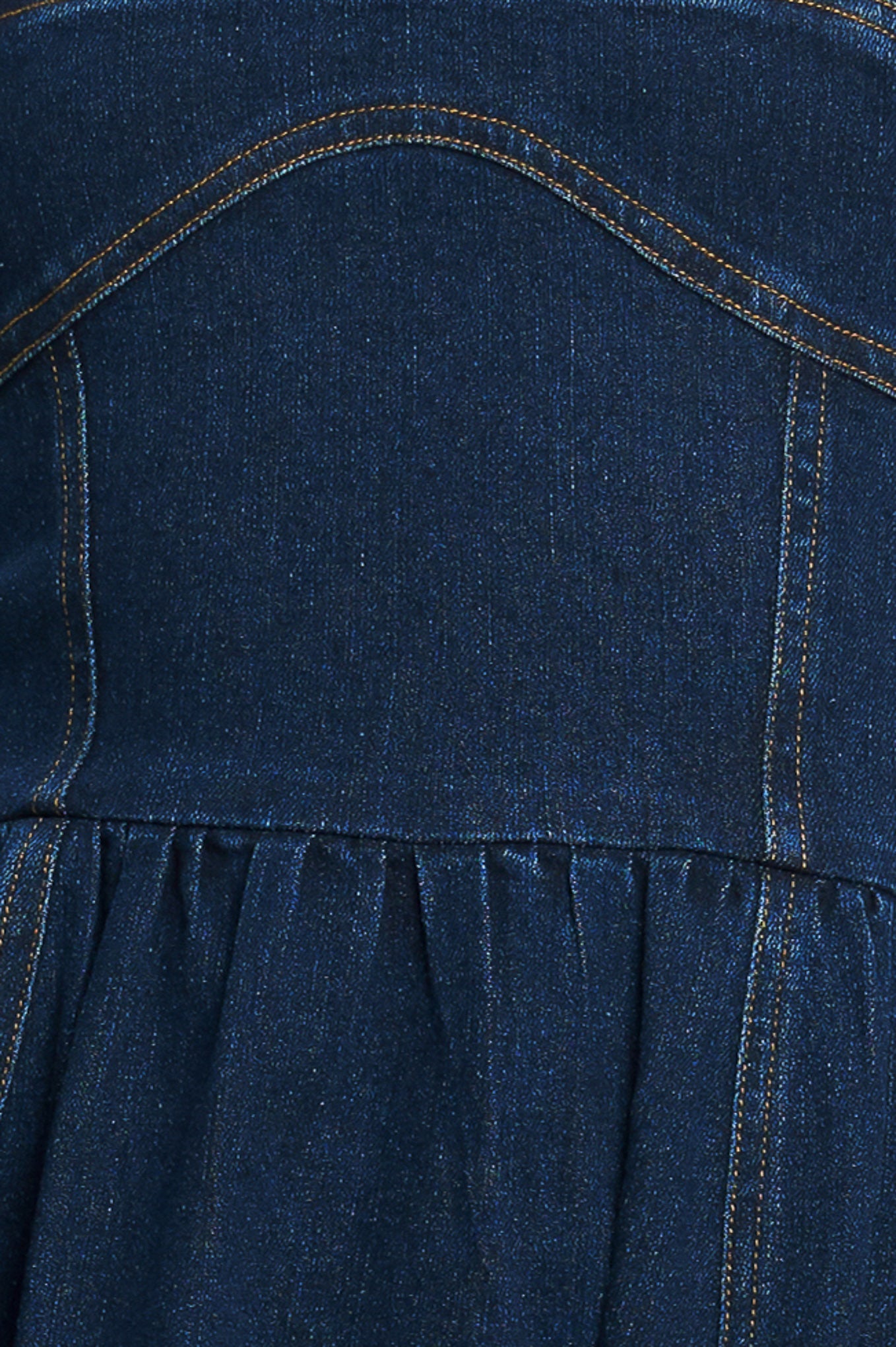 A denim midi dress featuring cami top, full skirt and back zipper closure

Details:

Self: 70% Cotton 28.5% Polyester 1.5% Spandex

Size & Fit

-Model is 5`8" And Wearing Size Small
-Measurements Taken From Size Small
-Approx. Length: 50"