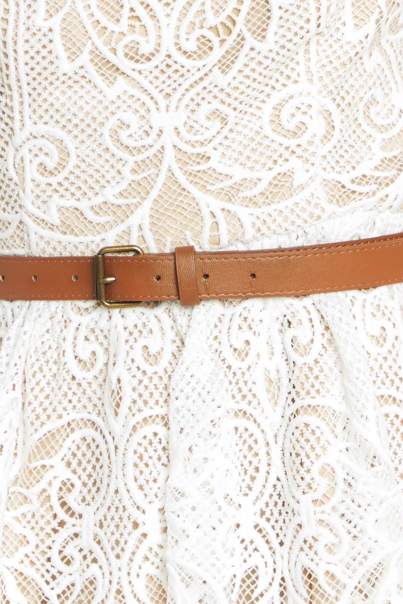 ELEGANT GARDEN WOVEN LACE MIDI DRESS