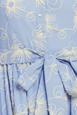 SUMMER SKETCH FLORA WOVEN MIDI DRESS.