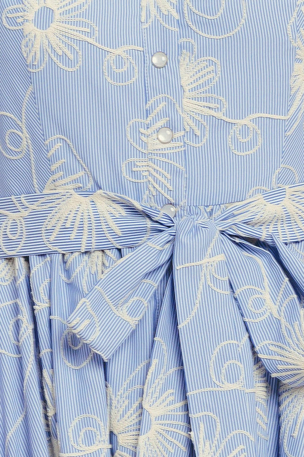 SUMMER SKETCH FLORA WOVEN MIDI DRESS.