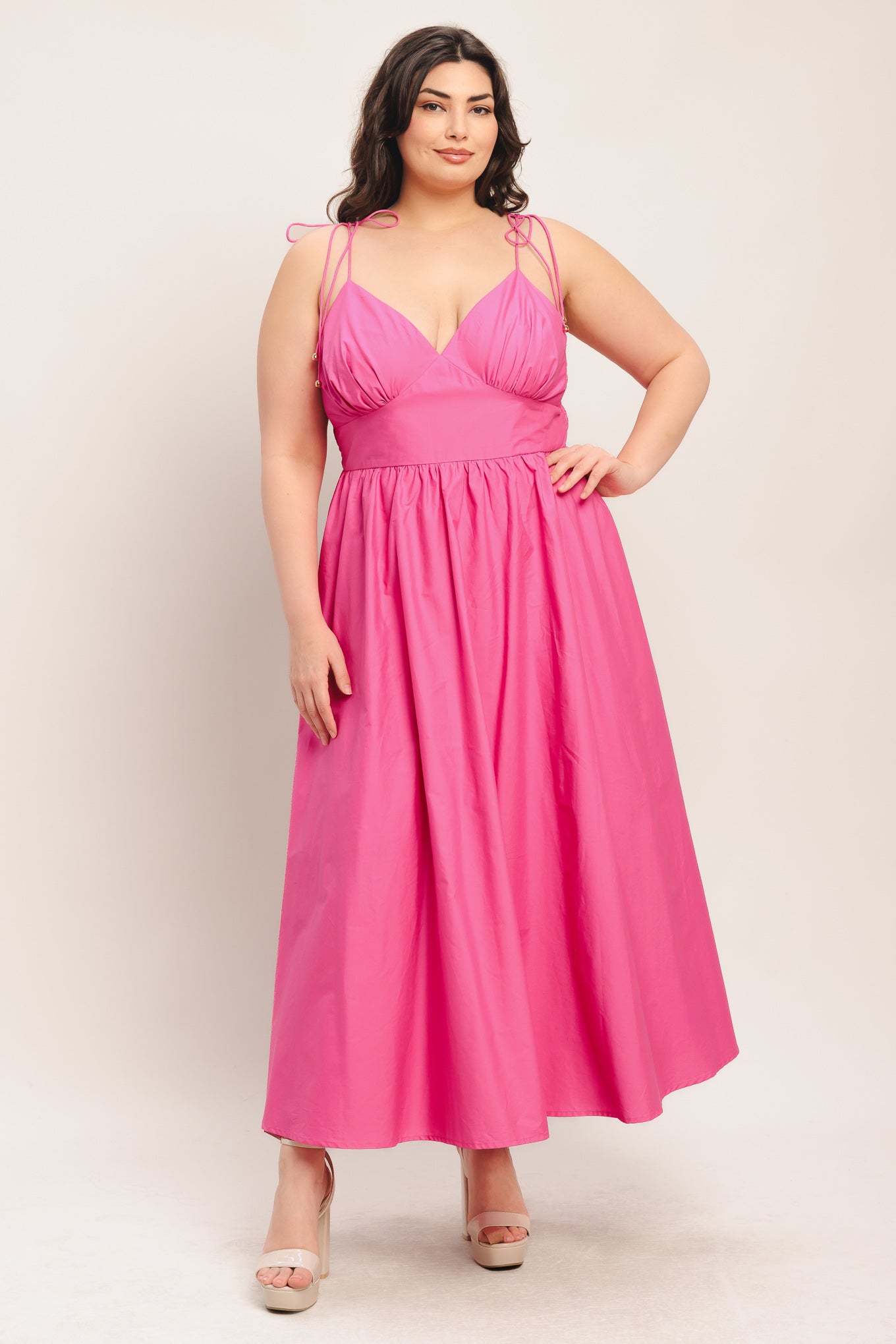 PRETTY IN PINK WOVEN MIDI DRESS - Flying Tomato - DRESSES - Flying Tomato