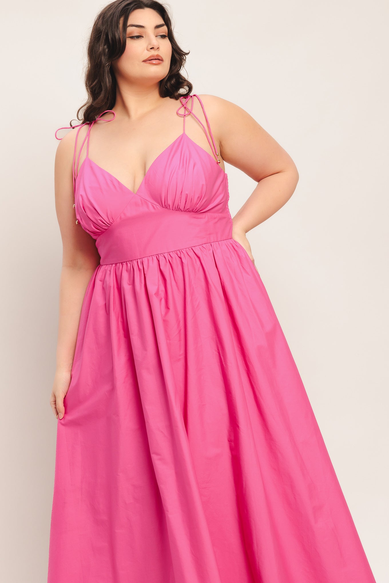 PRETTY IN PINK WOVEN MIDI DRESS - Flying Tomato - DRESSES - Flying Tomato