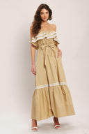 GOLDEN DUNE WOVEN ANKLE DRESS.