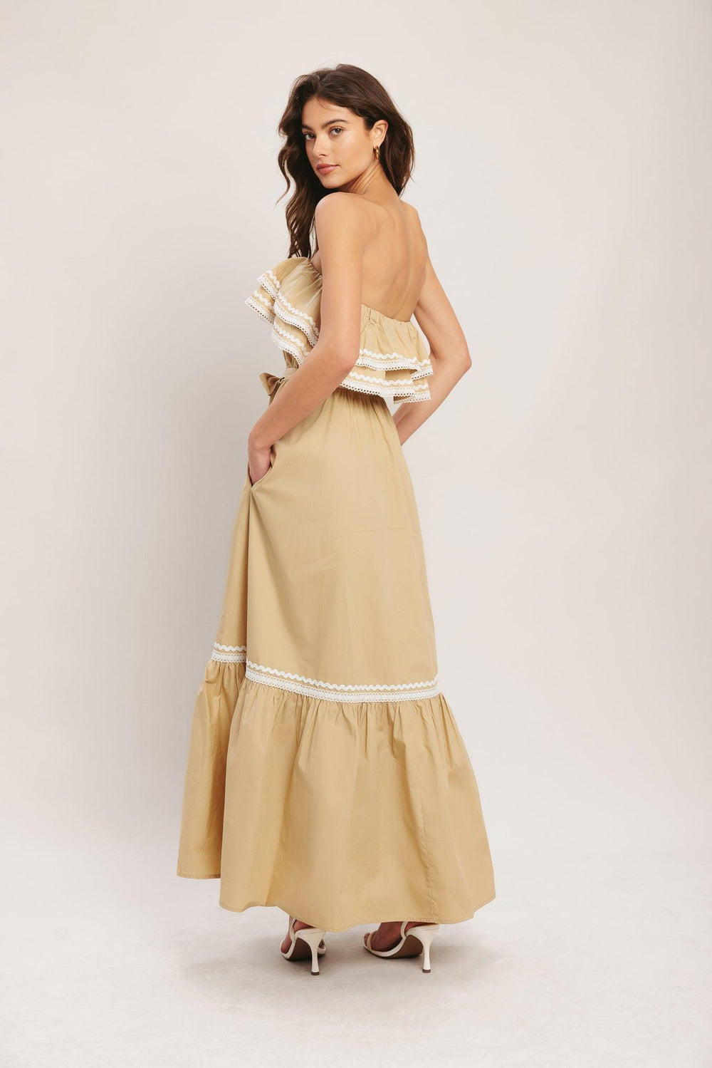 GOLDEN DUNE WOVEN ANKLE DRESS.