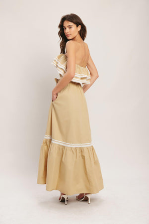 GOLDEN DUNE WOVEN ANKLE DRESS.