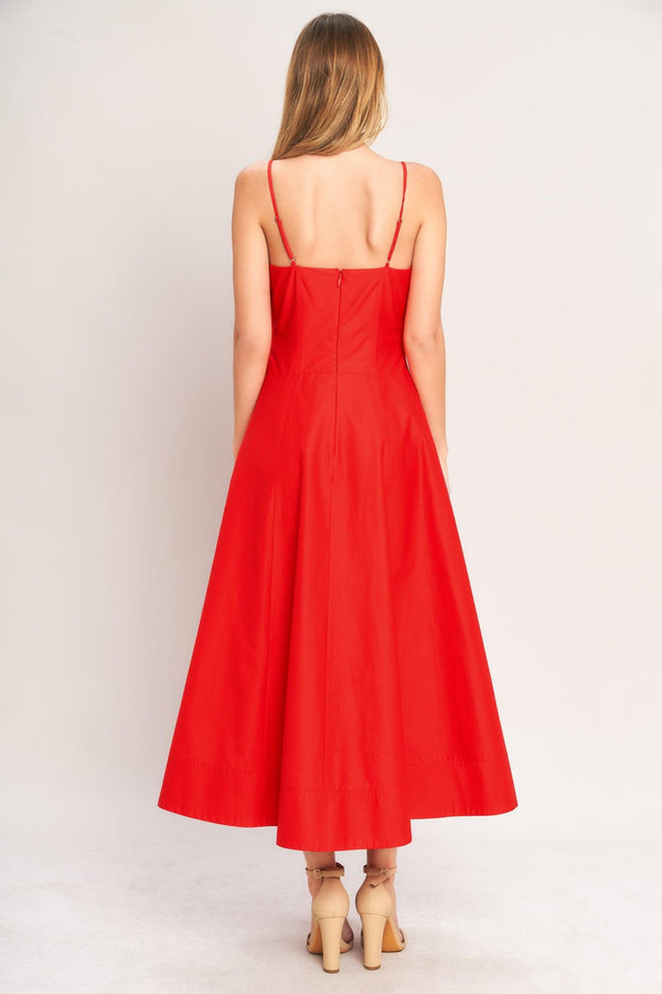 SUMMER CITY WOVEN MIDI DRESS.
