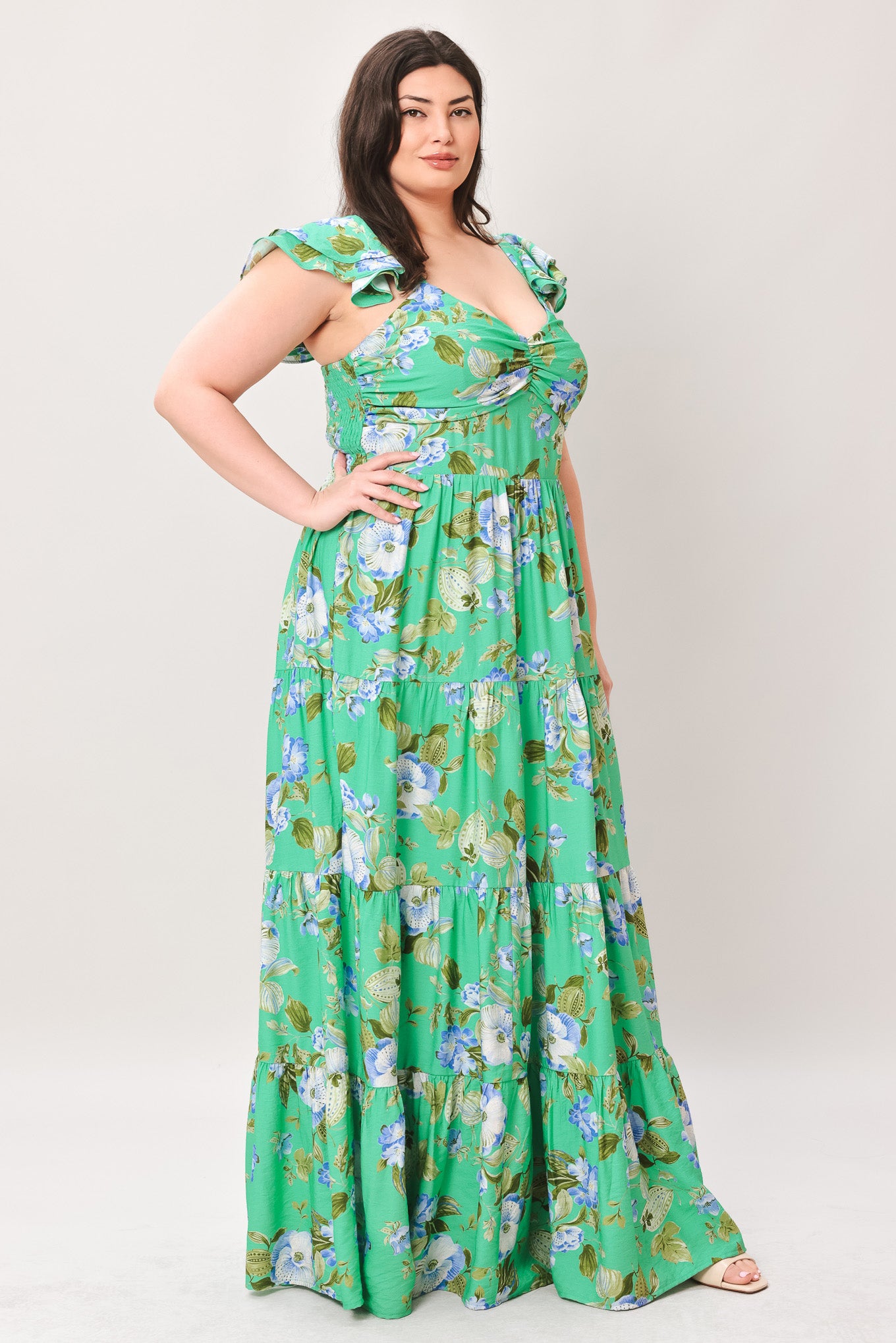 FRESH BLOSSOM WOVEN MAXI DRESS