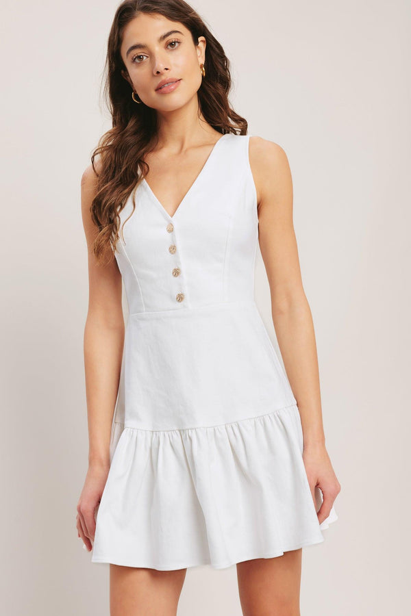 SKY GARDEN WOVEN MINI DRESS.