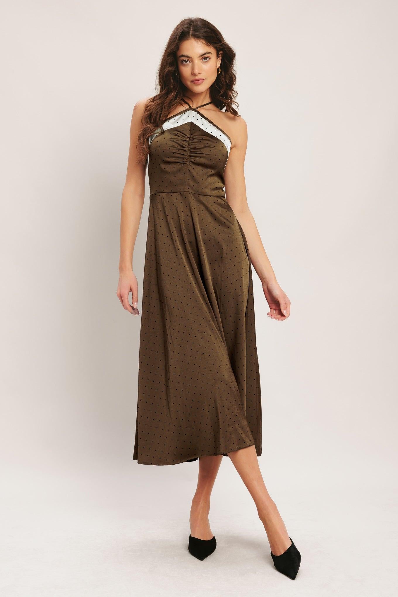 ESPRESSO CHIC WOVEN SATIN MIDI DRESS l FLYING TOMATO – Flying Tomato ESPRESSO CHIC WOVEN SATIN MIDI DRESS l FLYING TOMATO – Flying Tomato