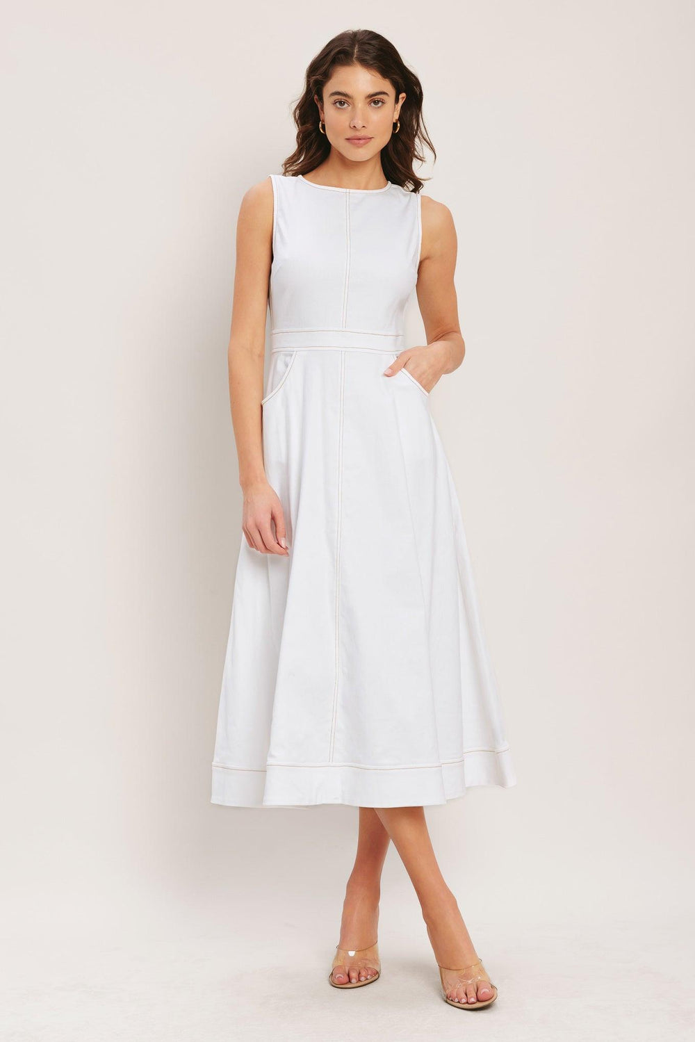 CLOUDLIGHT SUMMER WOVEN MIDI DRESS.