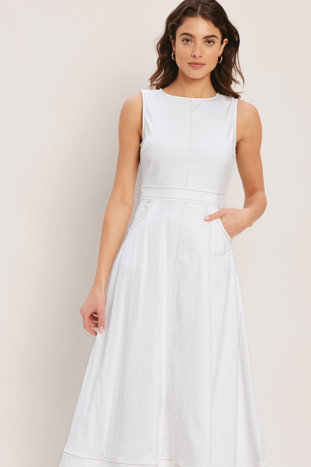 CLOUDLIGHT SUMMER WOVEN MIDI DRESS.