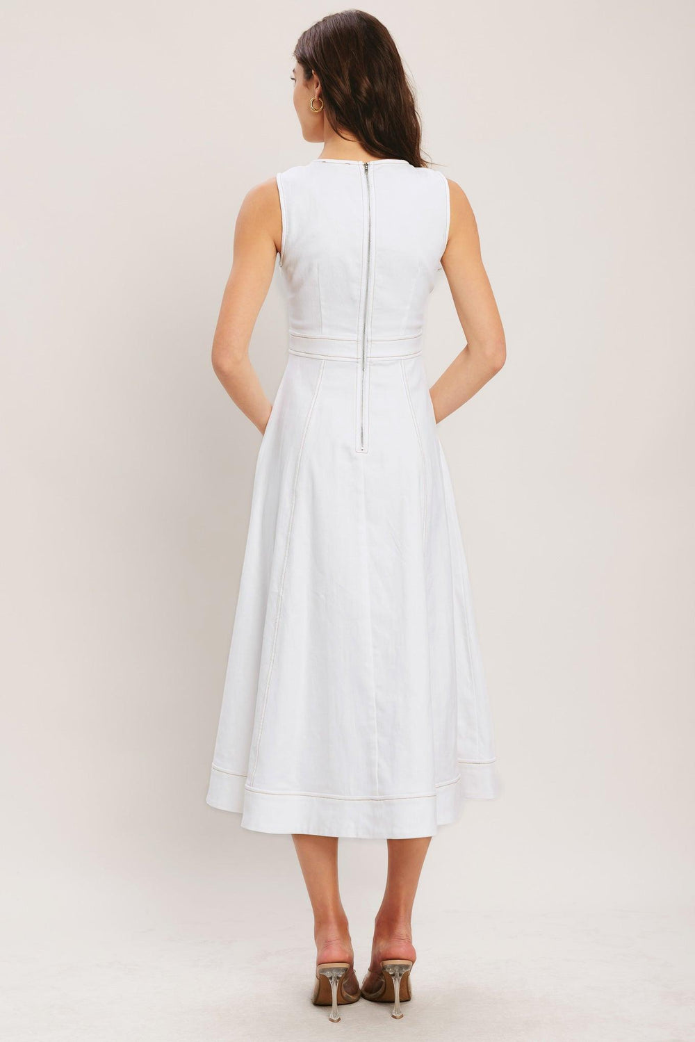 CLOUDLIGHT SUMMER WOVEN MIDI DRESS.