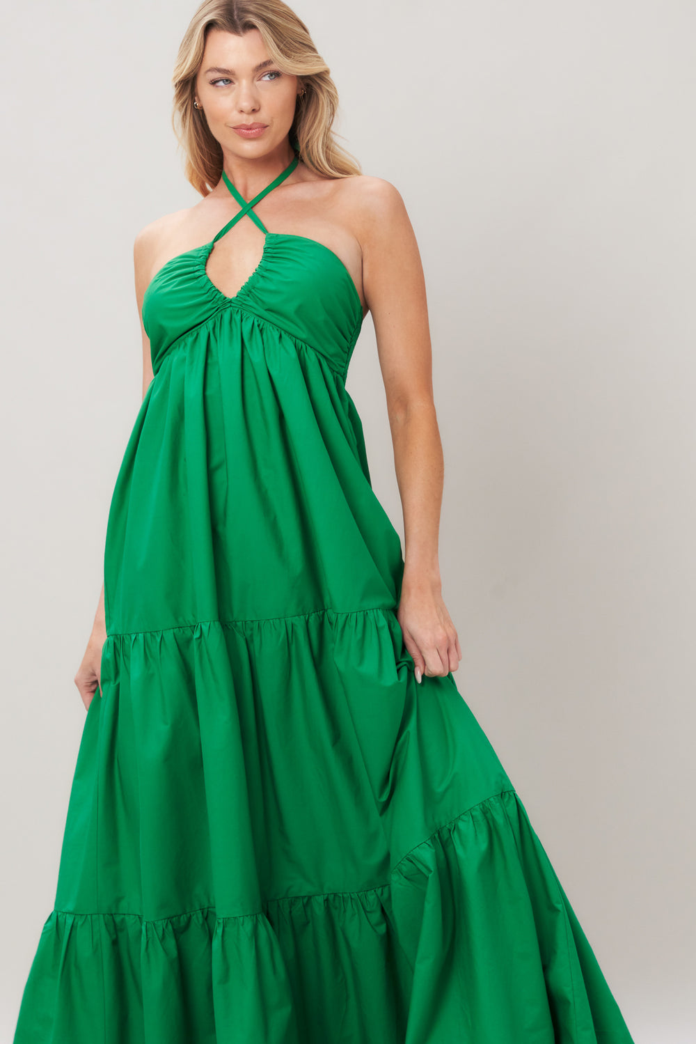 TROPIC STATEMENT WOVEN MAXI DRESS.