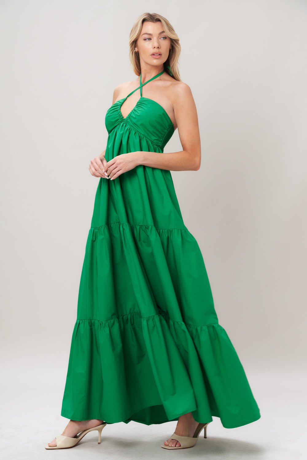 TROPIC STATEMENT WOVEN MAXI DRESS.