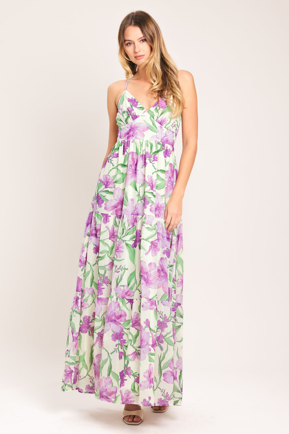 GARDEN SWEETHEART WOVEN MAXI DRESS.