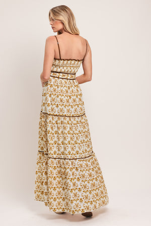 DAINTY FLORA WOVEN MAXI DRESS