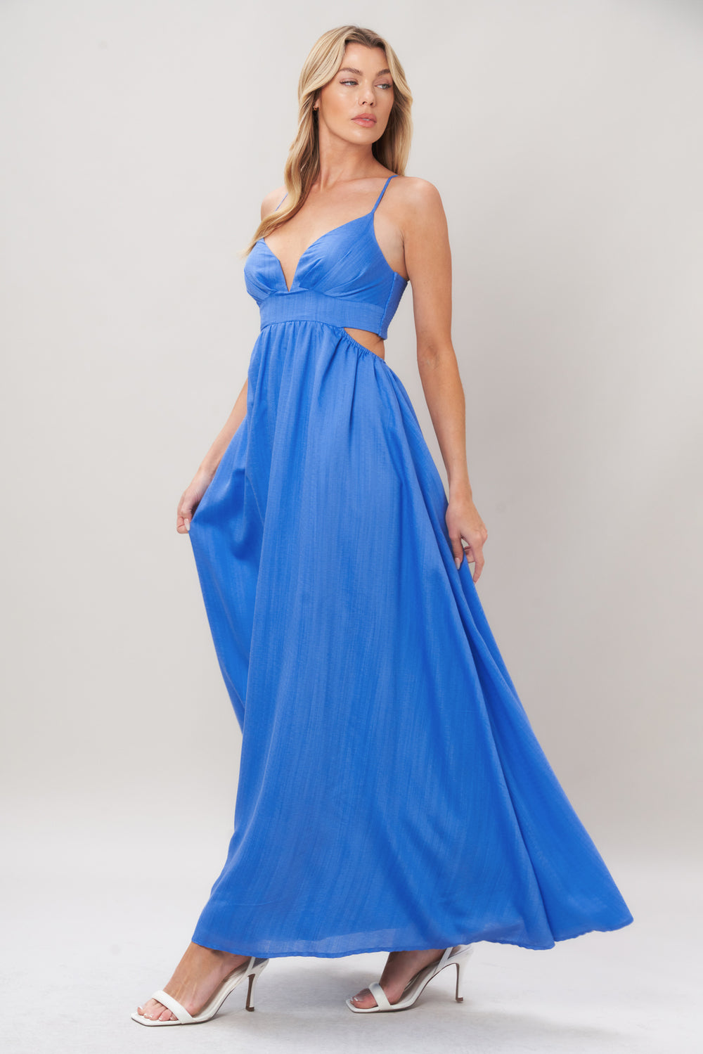 AZURE TEMPTATION WOVEN MAXI DRESS.