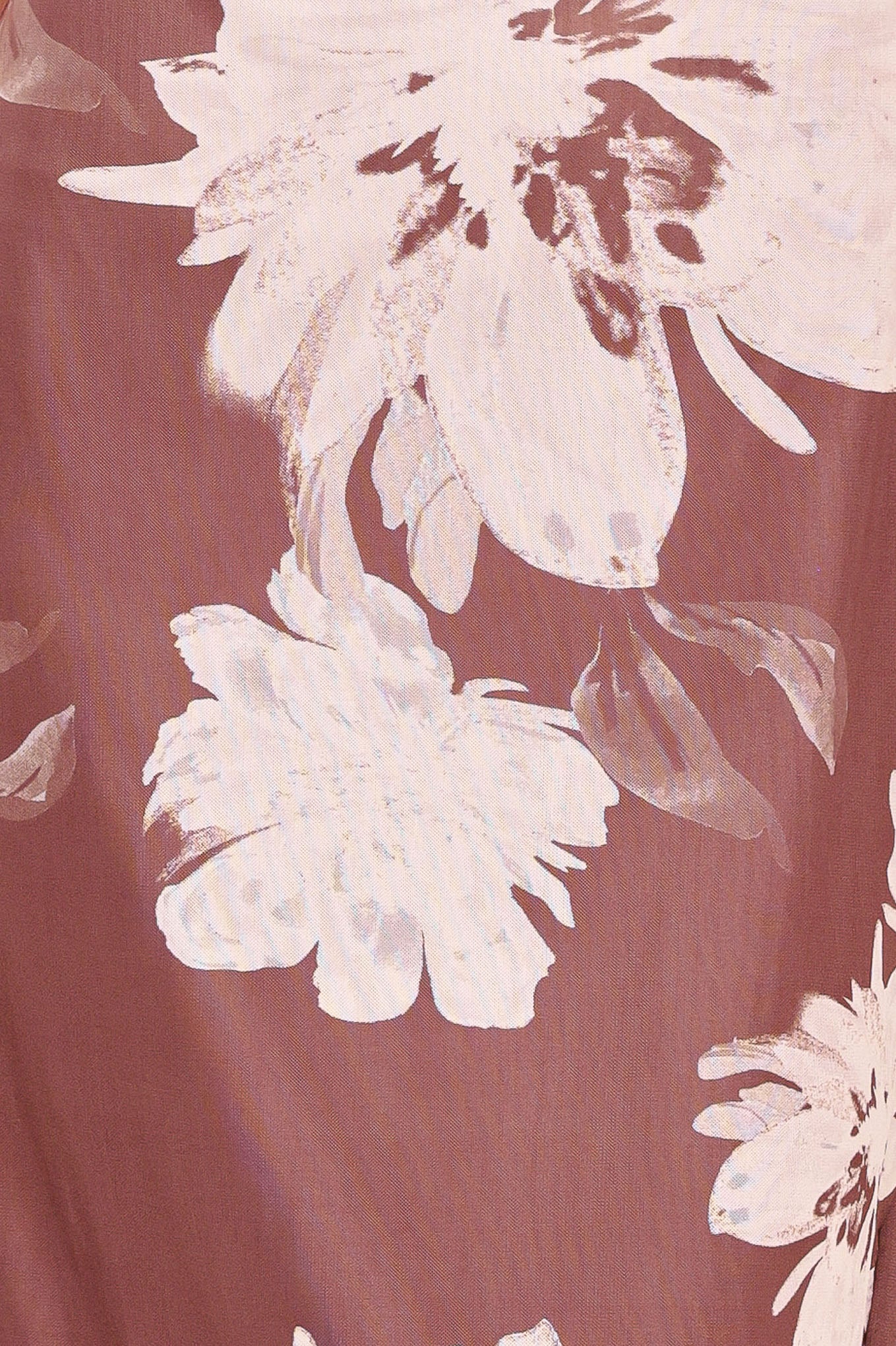 Woman wearing a dark mauve (red-bean tone) floral power mesh midi dress  | Flying Tomato