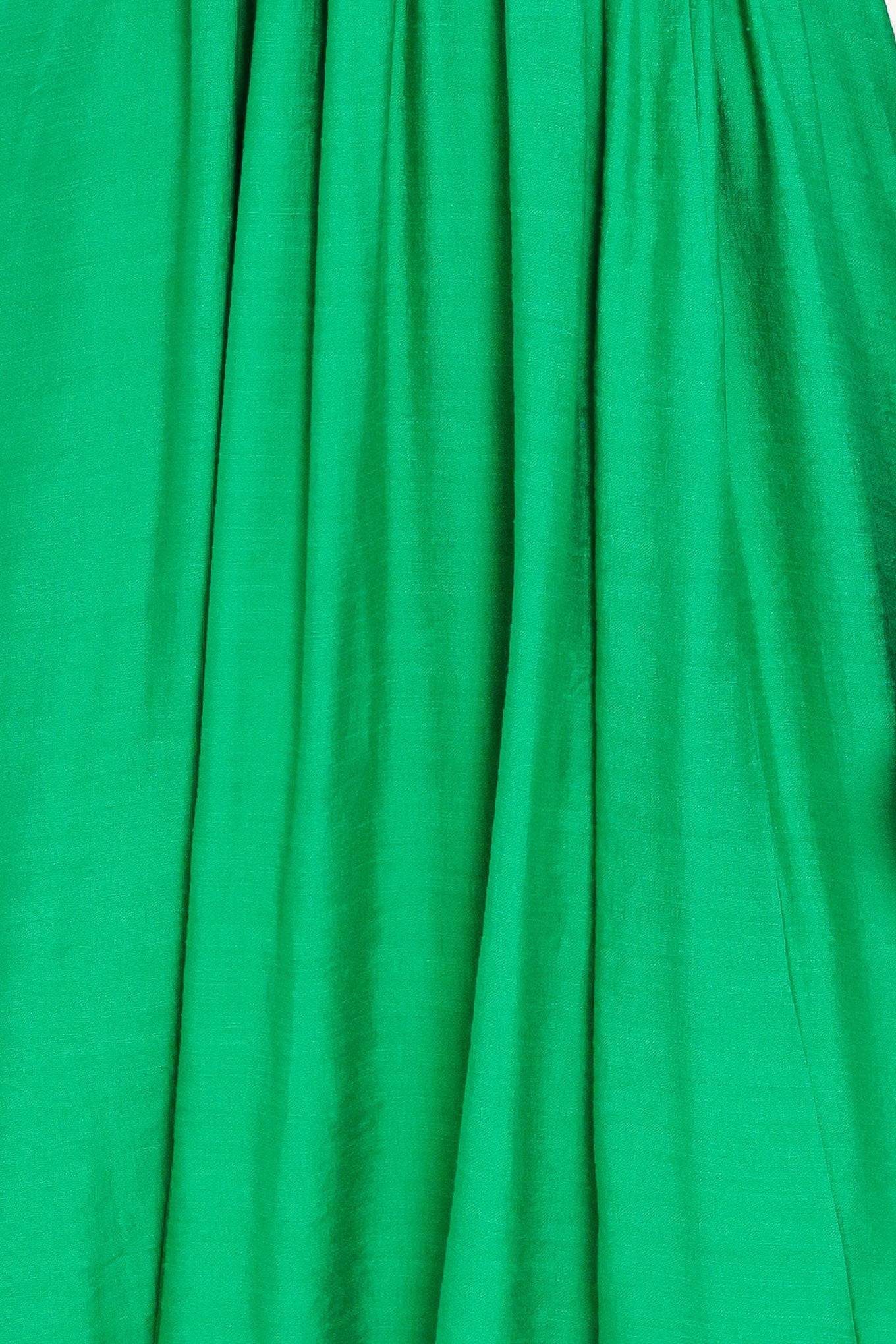 Close up of a green maxi dress | Flying Tomato